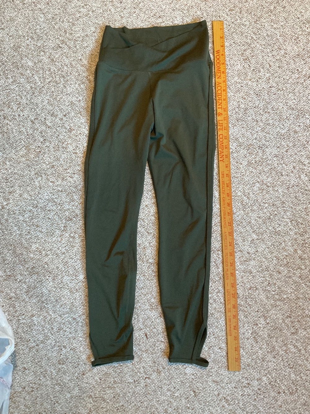 Nike Dri-FIT High-Waisted Crossover Yoga Leggings Olive Green S